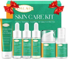 Lifting & Firming Anti-Aging Skin Care Set Kit for Women Travel Size, Green