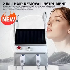 2 in 1 808 Diode Laser Hair Removal Machine Picosecond Yag Tattoo Removal Salon