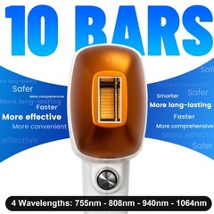 10 Bars 755/808/940/1064 Diode Laser Hair Removal Ice Cooling System Home/Salon