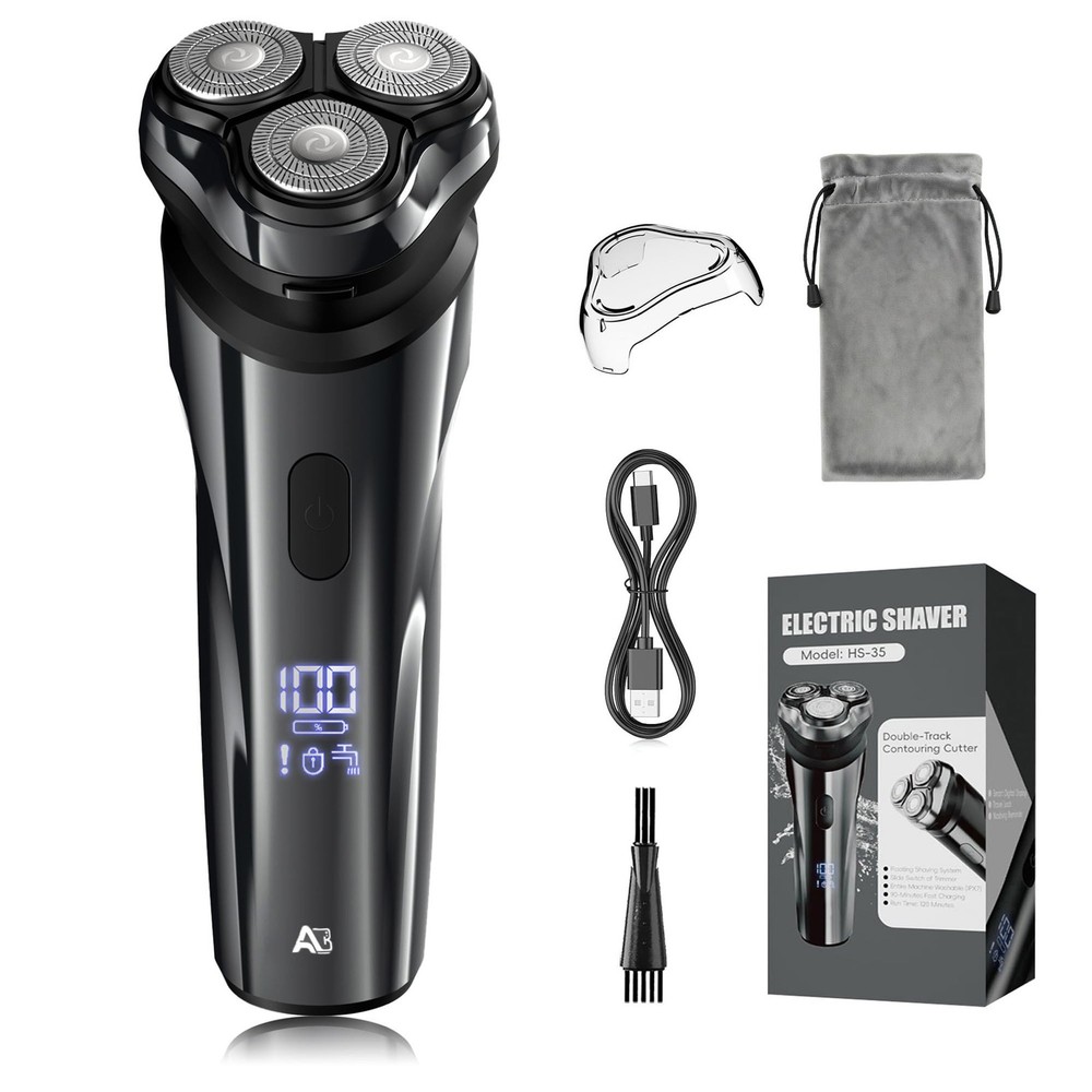 Abgab Electric Rechargeable Shaver For Dry Electric Razor Ipx7 Waterproof