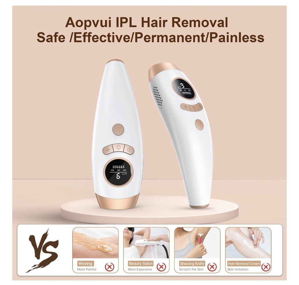 IPL Hair Removal Laser Permanent Hair Removal 999900 Flashes At Home Device