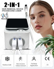 4-Wavelength 2in1 Laser RF Salon Hair Reduction Tattoo Pigment Skin Care Machine