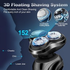 Handsomeface Electric Razor For Men Mens Rotary Shavers Waterproof Wet And Dry