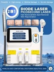 2 in 1 Diode 808 Laser Hair Removal & Picosecond Laser Tattoo Removal Machine