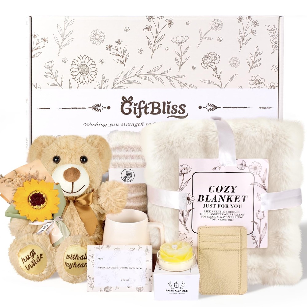 Get Well Soon Gift Basket for Women, Chemo Care Package 40×60, Beige
