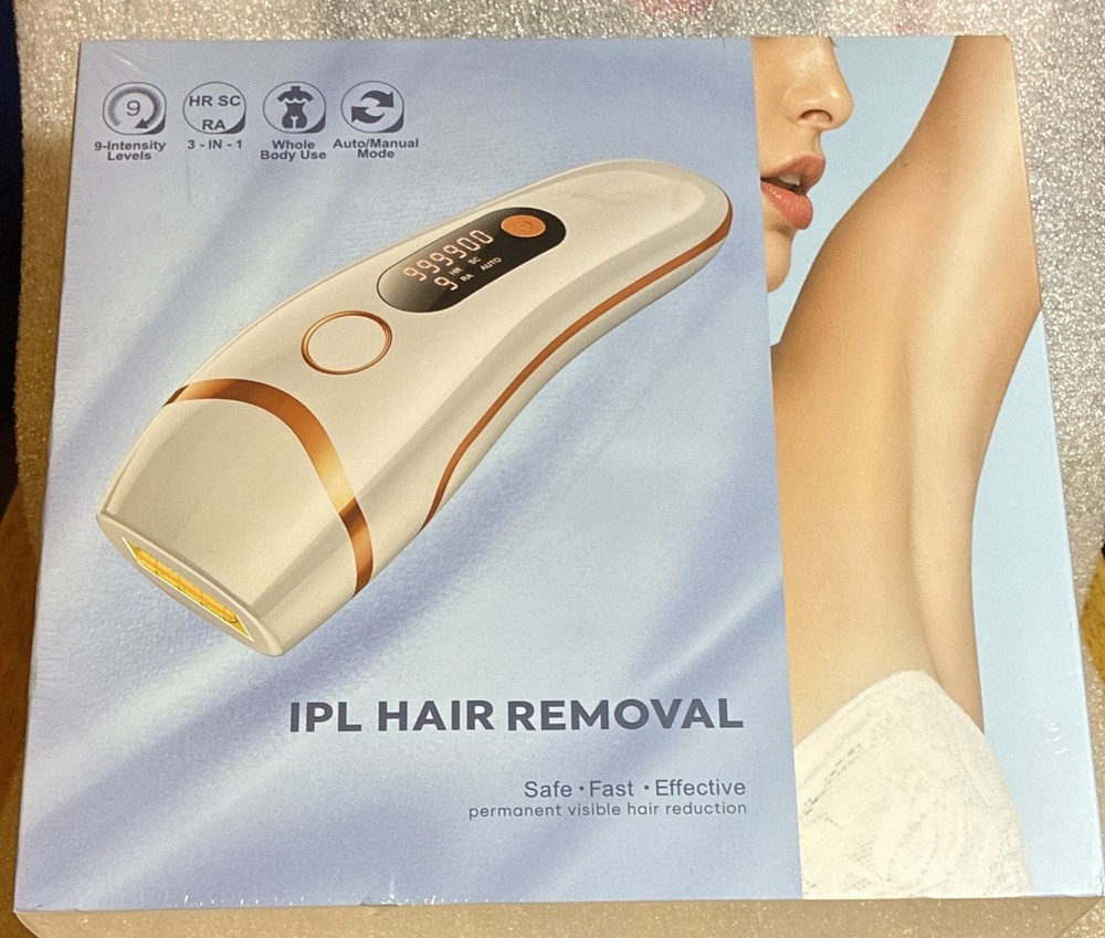 IPL Hair Removal Device White/Gold, 9 Intensity Levels, Auto/Manual, LCD, Whole