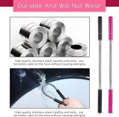 2 Pieces Facial Hair Remover Spring Eyebrow Face Epilator Black, Rose Red