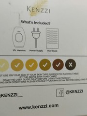 Kenzzi IPL Hair Removal Handset Device With Power Cord, Tested