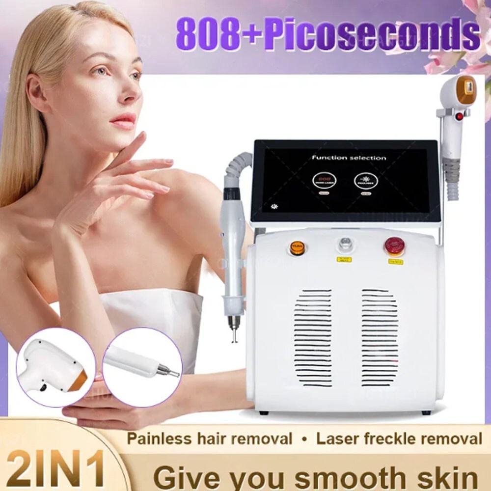2024 Professional Portable Laser Hair Removal Tattoo Removal Machine 2 in1