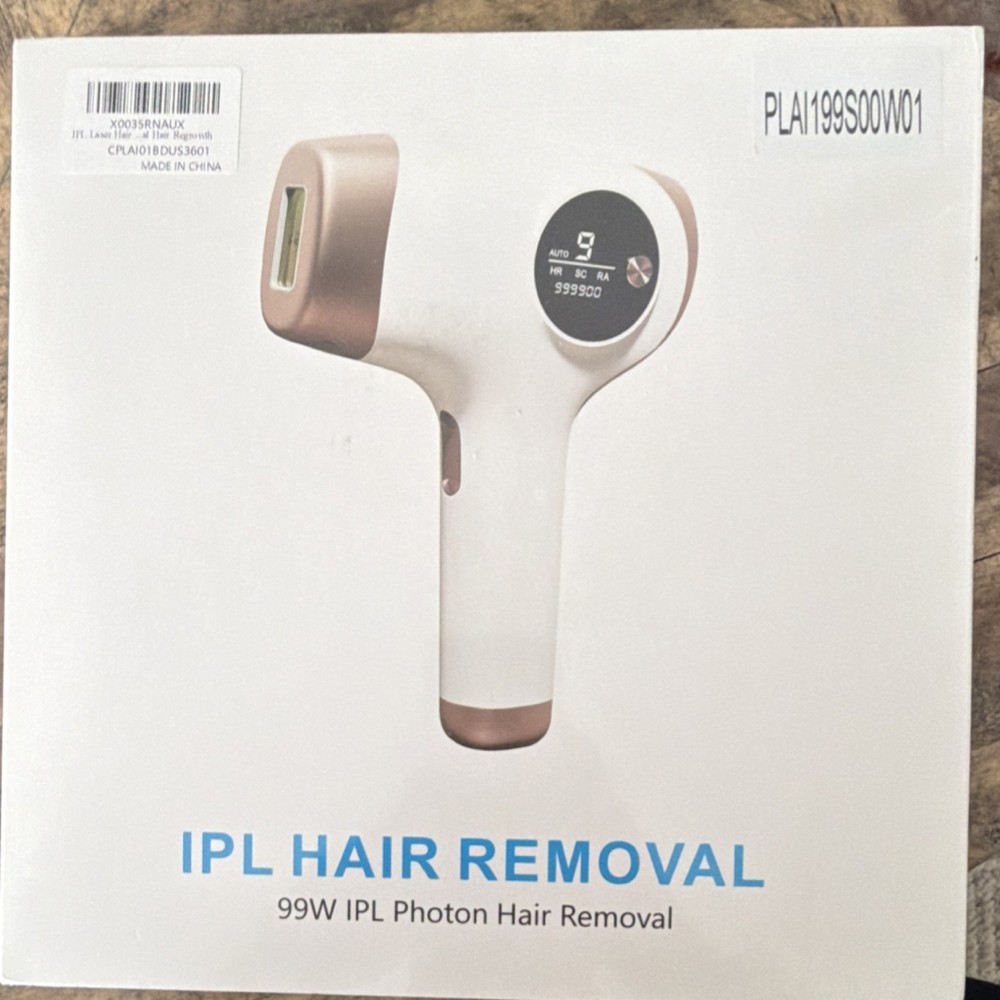 99W IPL Hair Removal Device AI-01, 9 Stage, 999999 Flashes, White/Gold, 4cm²