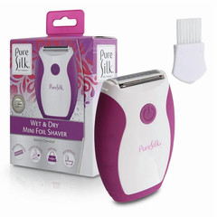 Wet & Dry Mini Foil Shaver & Bikini Trimmer for Women W/ Dual Clipper Blades, Wh