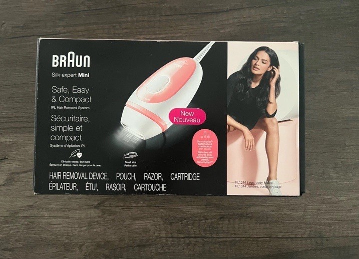 Braun Silk-expert Mini PL1014 IPL Hair Removal Device Pink SensoAdapt + Pouch