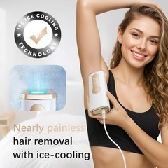 IPL Laser Hair Removal Device for Women & Men – Safe At-Home 45°F Off-White