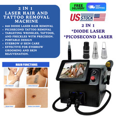 2IN1 755nm 808nm 1064nm Diode Laser Hair Removal Pico Tattoo ND YAG Machine