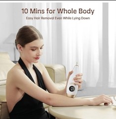 IPL Hair Removal Device 999999 Flashes 9 Levels LCD White Gold w/ Sunglasses