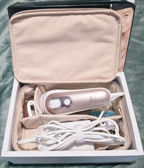 Braun IPL Hair Removal Device Model 6036, 3 Heads, Pouch, Razor, White/Gold