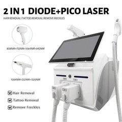 2 In 1 808nm Diode Laser Hair Removal & Nd Yag Pico Laser Tattoo removal Machine