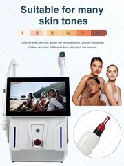 2 in 1 808 Diode Laser Hair & Pico Tattoo Removal Machine Yag 755 808 940 1064NM