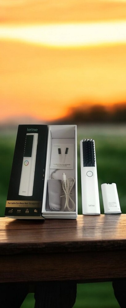 Hair Straightener Brush, Cordless Ceramic Hair Straightening Brush, Anti Scald F
