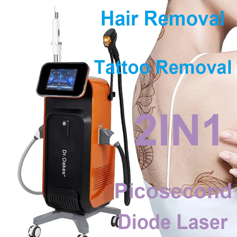 2-IN-1 810nm Laser Hair Removal Picosecond Tattoo Removal Machine Whitening