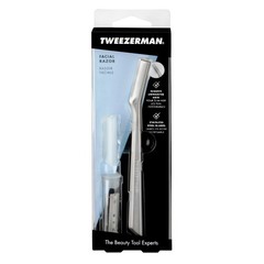 Tweezerman Stainless Steel Facial Razor 1 Count (Pack of 1), Silver