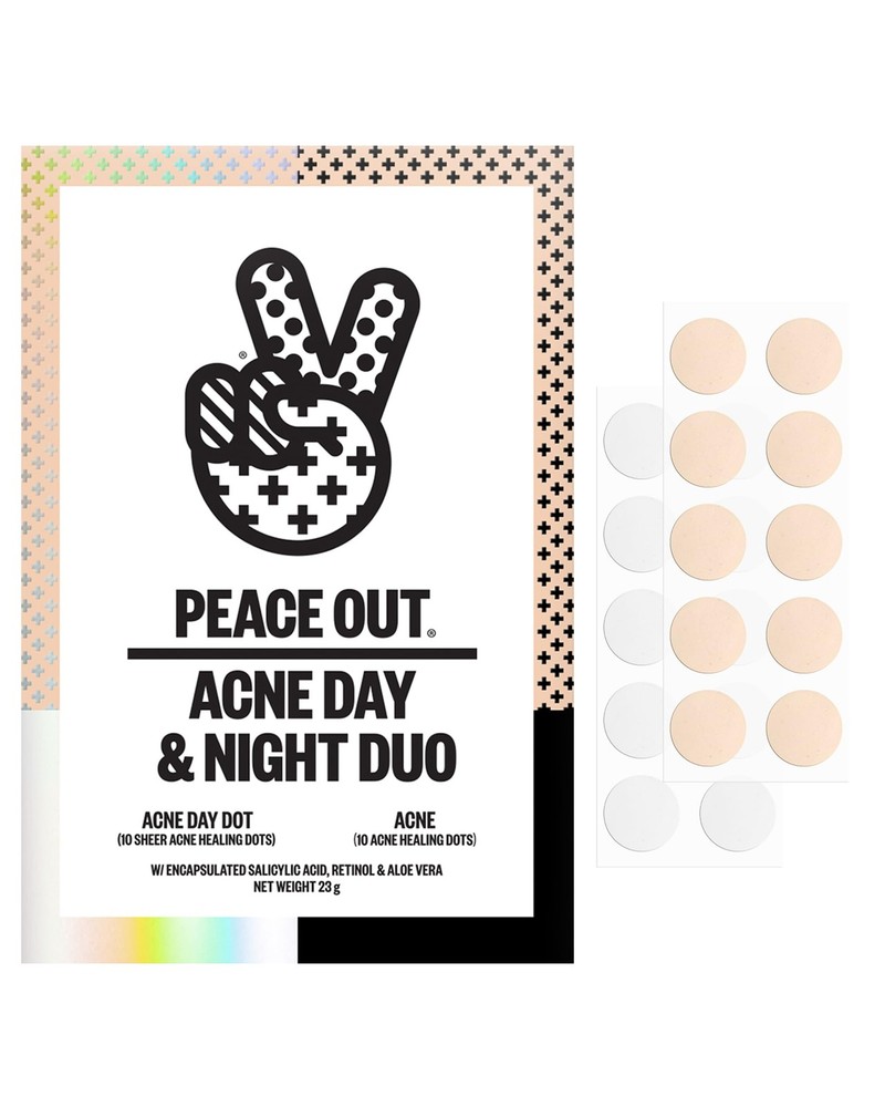 PEACE OUT Acne Day & Night Duo, Invisible Hydrocolloid 20 Count (Pack of 1)