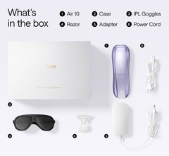 Ulike Air 10 IPL Hair Removal Device Kit Purple w/ Box, Adapter & Cables