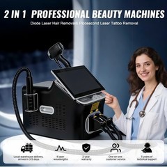 2in1 Picosecond Diode Laser Machine for Hair & Tattoo Removal Skin Rejuvenation
