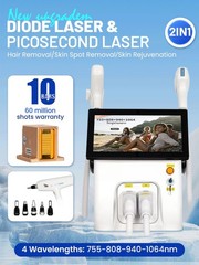 2-In-1 Diode Hair Removal Picosecond ND-YAG Laser Tattoo Removal Machine