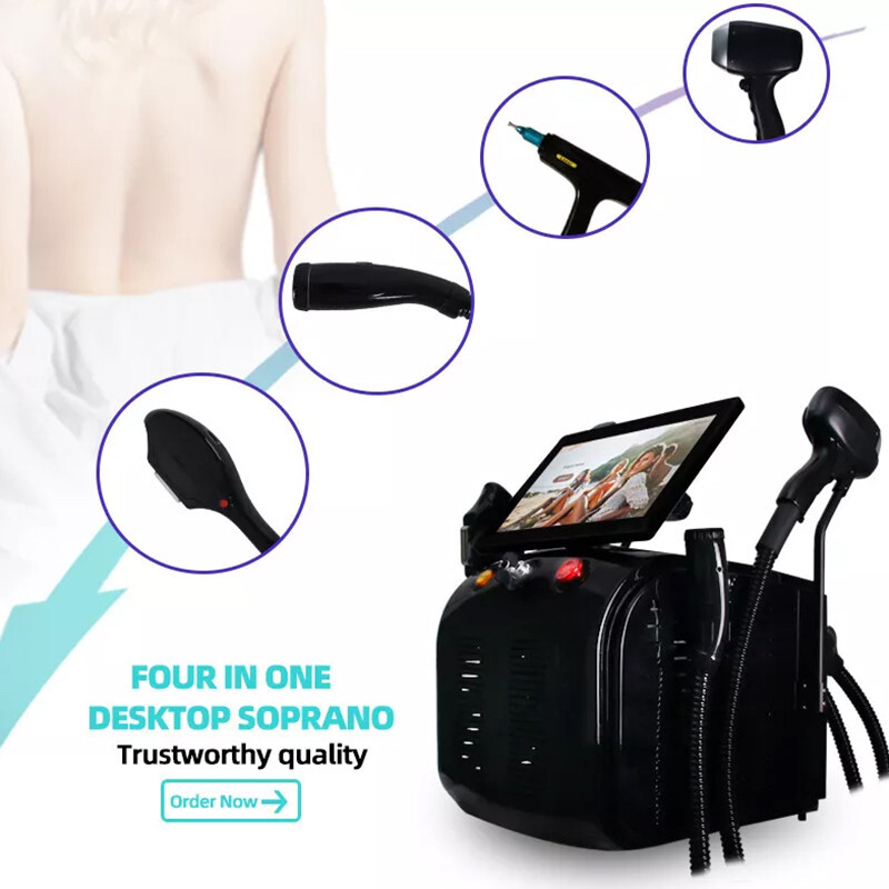 4in1 soprano laser hair removal nd yag laser pigment removal machine ipl + RF