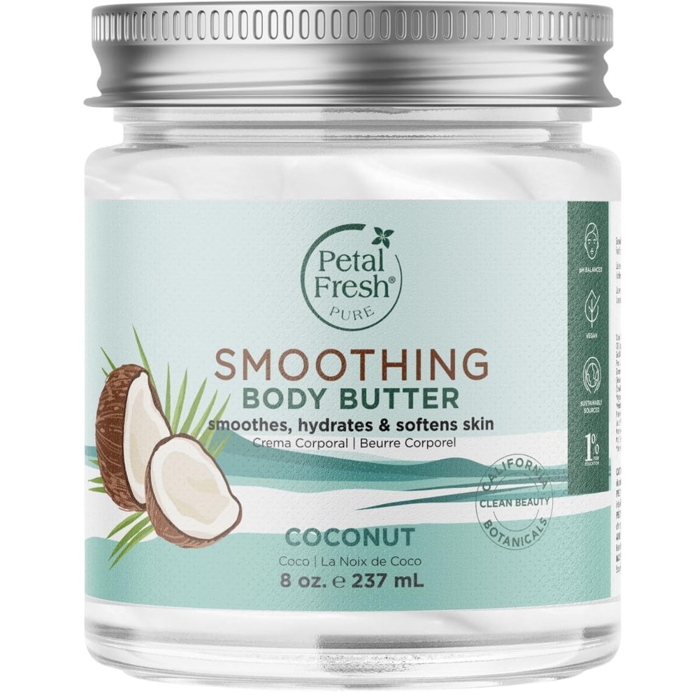 Petal Fresh Pure Smoothing Coconut Body Butter, 8 Ounce (Pack of 1),