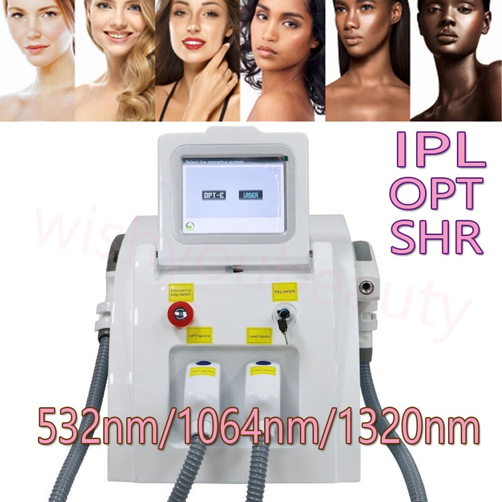 Professtional OPT SHR IPL Hair Removal ND YAG Laser Tattoo Remove Spa Machine