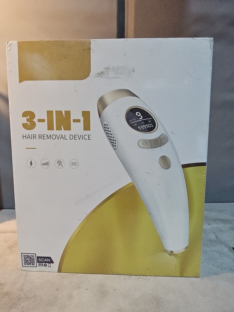 ¥IPL 3-In-1 Hair Removal Device (AI01) White/Gold – Brand New Sealed!