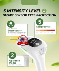 Handheld Light-Based Hair Removal Device – At-Home Cosmetic Tool, Free USA Shipp
