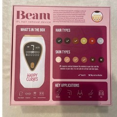 NEW HAPPY CURVES Beam At-Home IPL Hair Removal System 600,000 Light Flashes