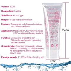 Versatile 300ML Cooling Gel for Laser Hair Removal & RF Treatments for All Skin