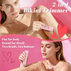 Bikini Trimmer for Women – Dual-Head Electric Razor, IP67 Waterproof USB-C Re…