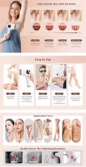 IPL Hair Removal Device 5 Energy Levels, Men Women Facial Legs Arms Bikini Line