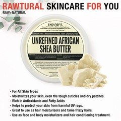 Sheanefit Raw Unrefined African Shea Butter, 8 Ounce (Pack of 1), Pack 1