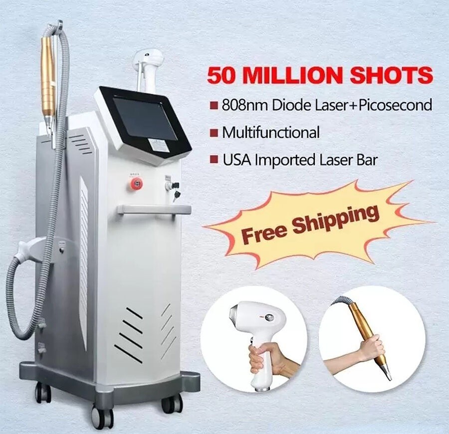 2In1 Diode Laser Hair Removal ND YAG Picosecond Tattoo Removal Skin Care Machine