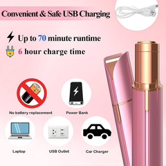 Facial Hair Removal for Women – USB Rechargeable Painless Hair Remover with LED