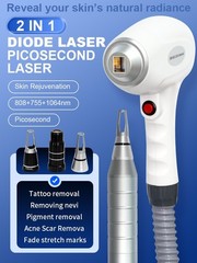 2 in 1 Diode 808 Laser Hair Removal & Picosecond Laser Tattoo Removal Machine