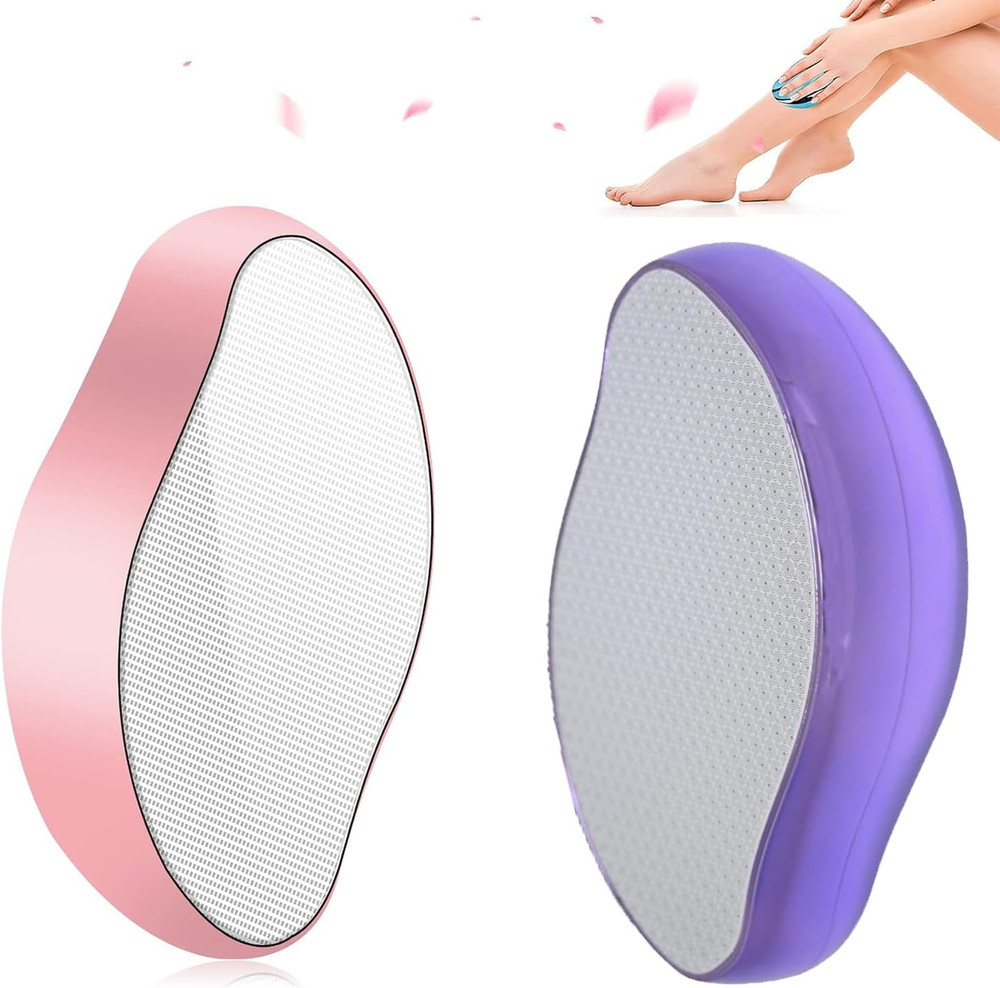 2PCS Crystal Hair Eraser for Women Reusable Hair Remover Stone, Painless Crystal