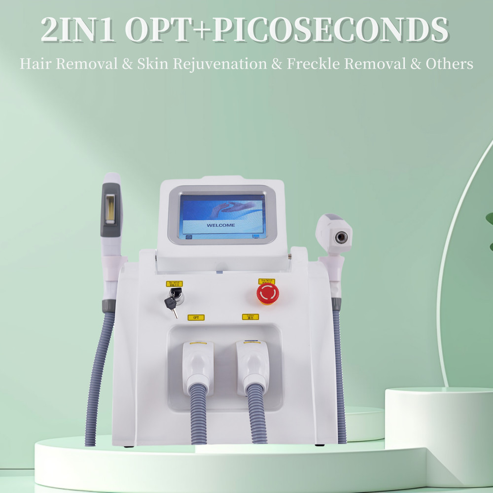 2 in1 SHR IPL OPT Laser Hair Removal ND Yag Laser Tattoo Eyebrow Removal Machine