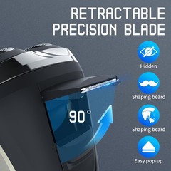 Snapbuy Electric Razor For Men Waterproof Cordless Shaver 90-Min Runtime4D