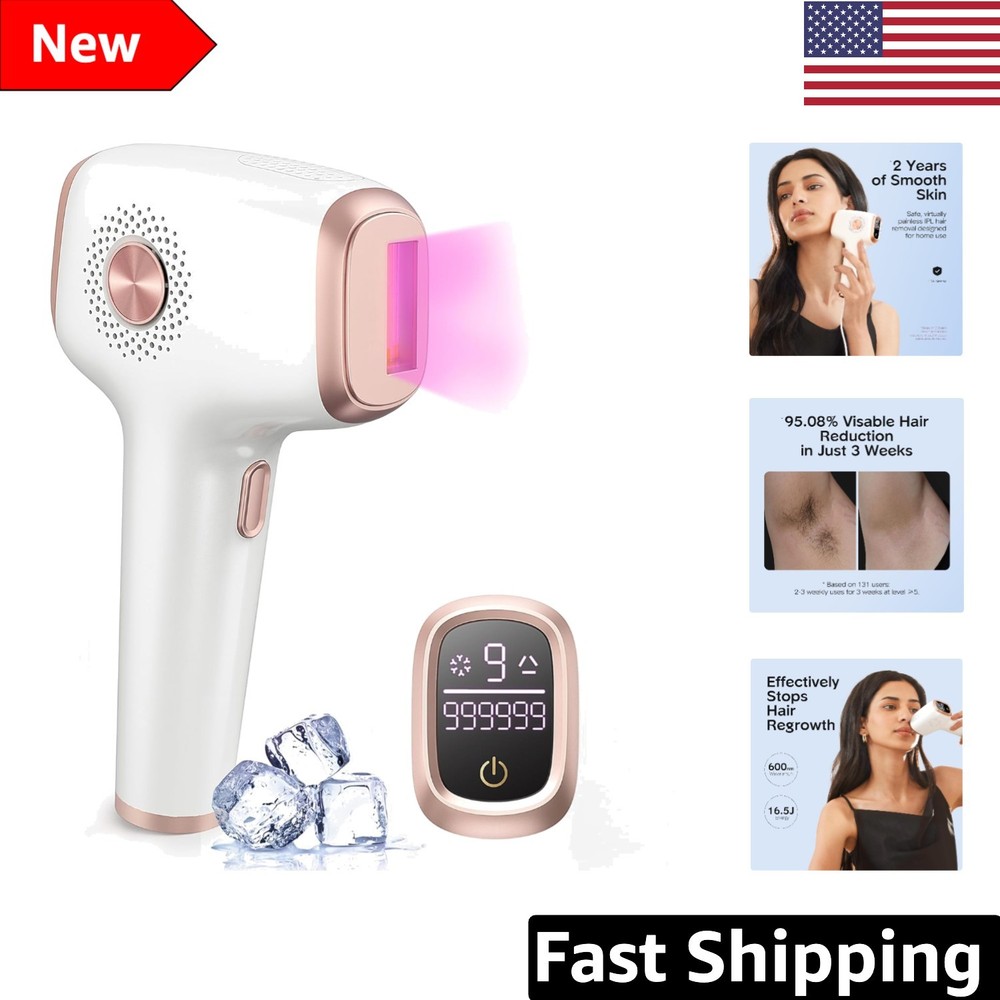 Compact IPL Hair Removal System for Women – 9 Energy Levels & Ice Cooling Tech