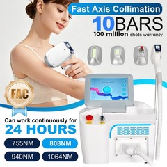 Painless Permanent Hair Removal 5000W 10Bars 4 Wave Diode Laser Salon Machine