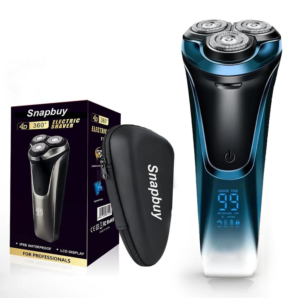 Snapbuy Electric Razor For Men Waterproof Cordless Shaver 90-Min Runtime4D