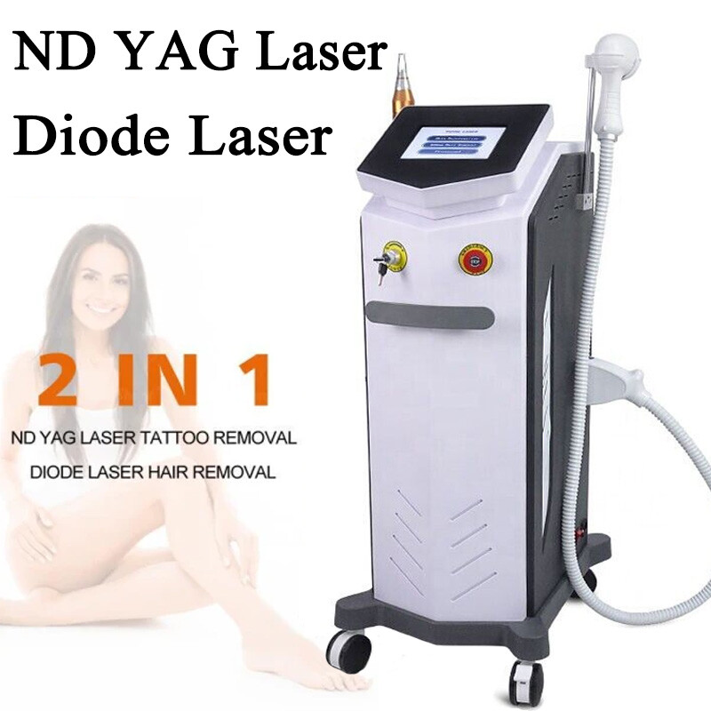 2In1 Diode Laser Hair Removal ND YAG Picosecond Tattoo Removal Skin Care Machine