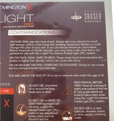 Remington iLight Pro IPL-6000 IPL Hair Removal System With User Manual